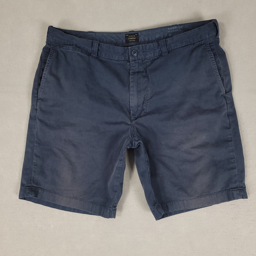 J.Crew Stanton Shorts Men's Size 36 Navy Blue Classic 9" Inseam Cotton 23863